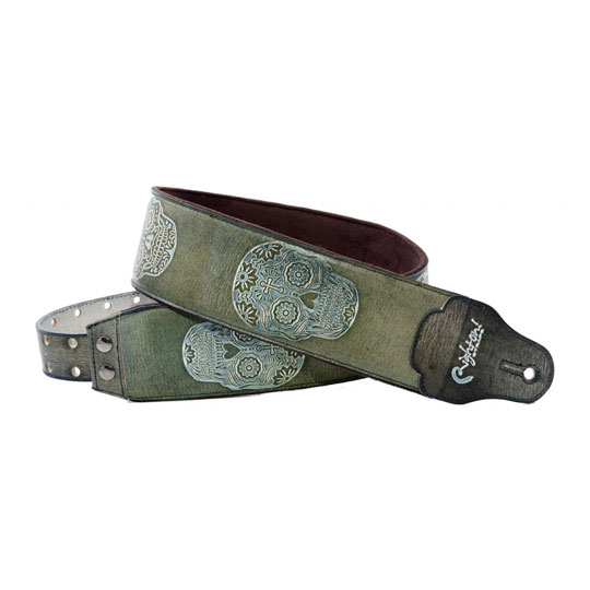 Right On Straps Leathercraft Sugar Guitar Strap (Green)