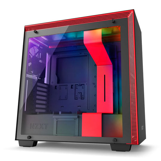 NZXT Red H700i Smart Tempered Glass Window Tower PC Gaming Case : image 1