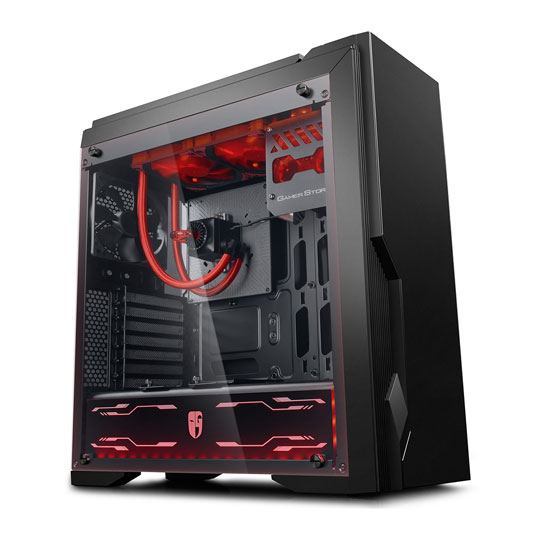 DeepCool Dukase Liquid Black Windowed PC Gaming Case Integrated AIO ...