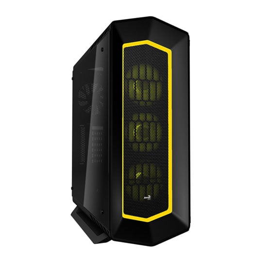 Aerocool Black Midi Case 3x16.8 Mil Colour RGB Fans & Hub Tempered Glass Panel : image 1