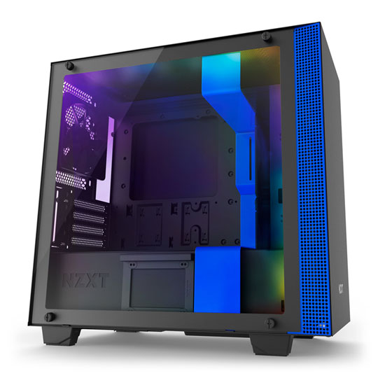 NZXT Blue H400i Smart Micro ATX Tempered Glass Window PC Gaming Case : image 1