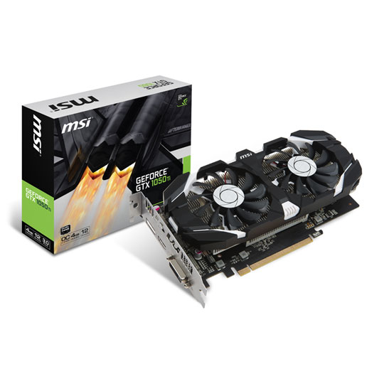 MSI NVIDIA GeForce GTX 1050 Ti 4GB 4GT OC Dual Fan Graphics Card