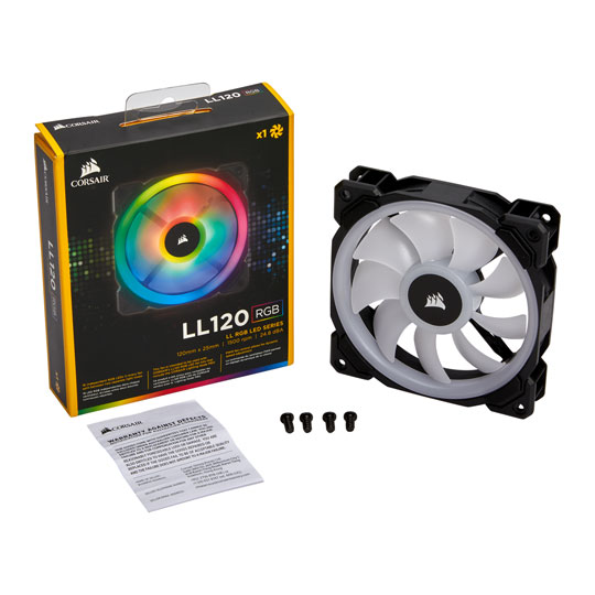 CORSAIR LL120 RGB 120mmファン 10個セット Corsair LL120 RGB 120mm Dual Light Loop RGB LED PWM Fan
