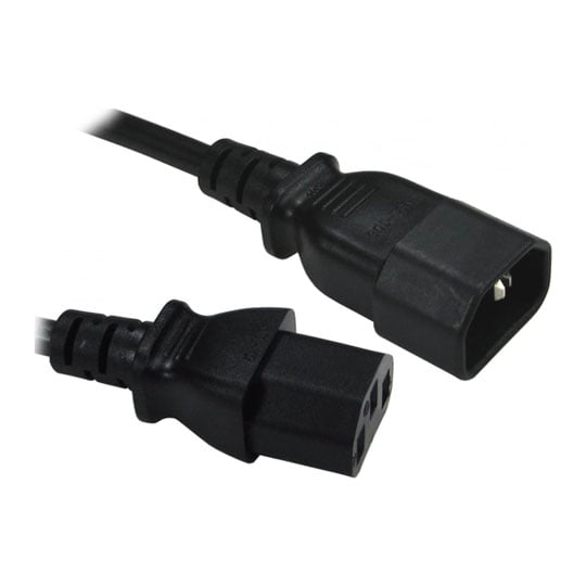 Scan 1m Mains Extension C13 to C14 Power Cable/Connector - Black : image 1