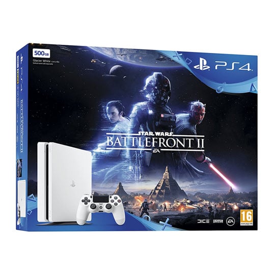 500GB White Sony PS4 Slim + Star Wars Battlefront2 Game LN85897 