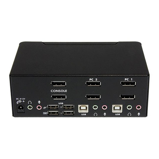 Startec Dual DisplayPort USB KVM Switch with Audio & USB 2.0 Hub
