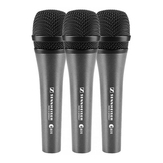 Sennheiser e835 3 Pack Live Vocal Microphones