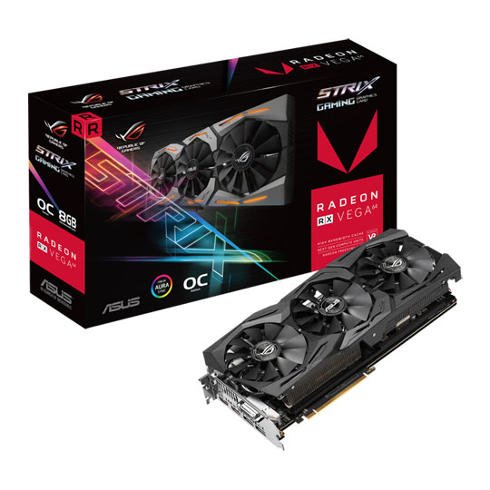 グラフィックボード・グラボ・ビデオカード HIS RX Vega 64 Air Black 8GB ASUS AMD Radeon RX VEGA 64 ROG Strix OC Gaming 8GB HBM2 Graphics