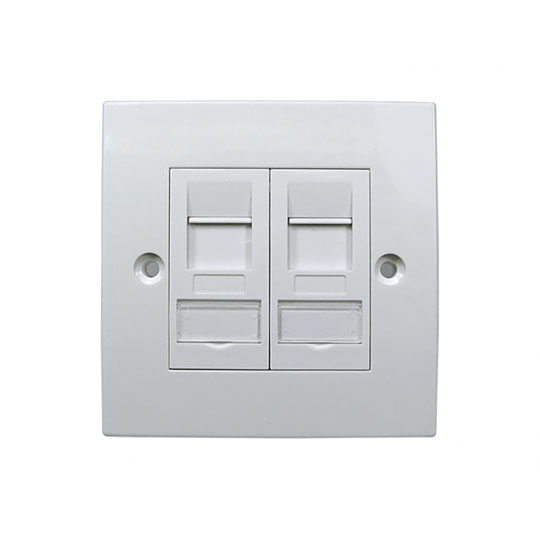 Scan CAT6a Single Gang Dual Port Facplate Tool Less