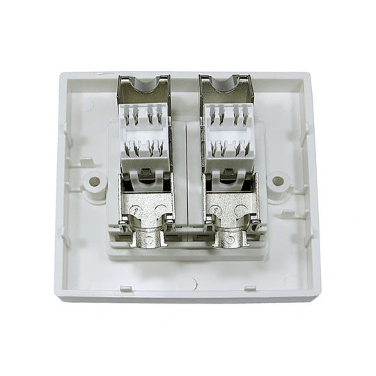 Scan CAT6a Single Gang Dual Port Facplate Tool Less
