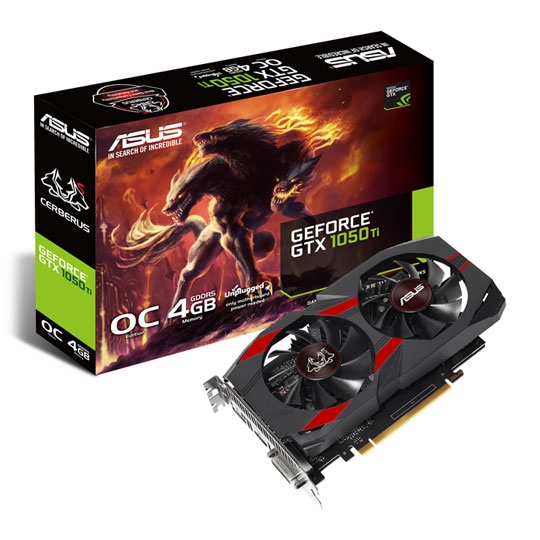 ASUS NVIDIA GeForce GTX 1050 Ti 4GB Cerberus OC Graphics Card : image 1