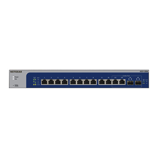 Netgear 10-Gigabit/Multi-Gigabit XS512EM 12 Port Ethernet Smart Managed Plus Switch Netgear 10-Gigabit/Multi-Gigabit XS512EM 12 Port Ethernet Smart Managed Plus Switch