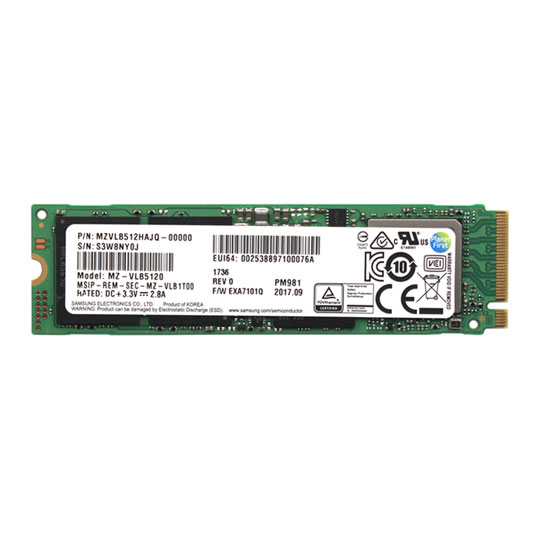 Samsung 512GB PM981 M.2 PCIe NVMe Performance OEM SSD/Solid