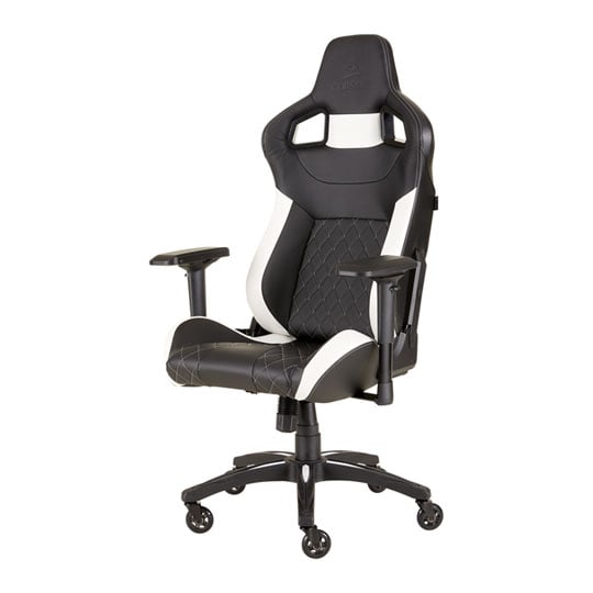 Corsair White T1 RACE Edition Gaming Chair Black/White : image 1