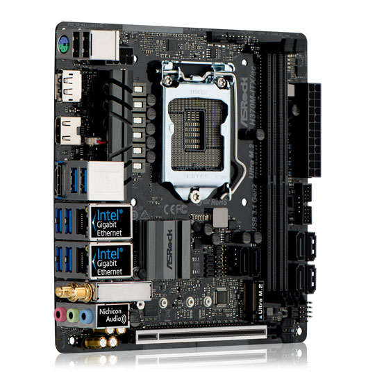 ASRock Intel H370M-ITX/ac WiFi Coffee Lake Mini ITX Motherboard : image 2