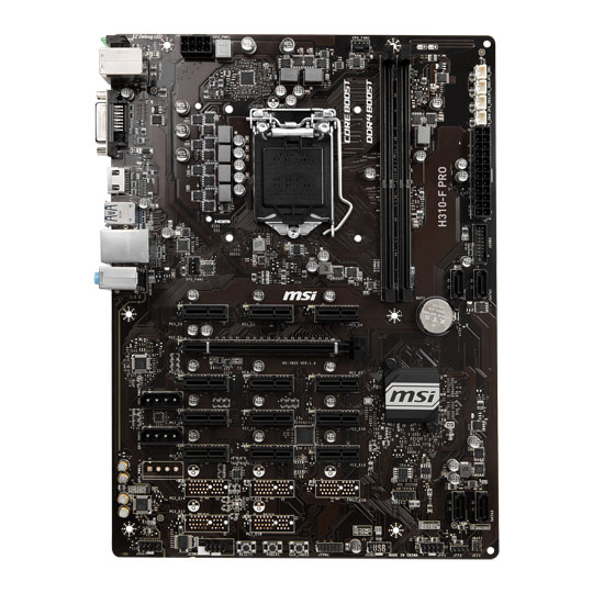 MSI Intel H310-F PRO MINING Coffee Lake ATX Motherboard 13 PCI-E Slots : image 3