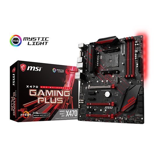 MSI AMD Ryzen X470 GAMING PLUS AM4 ATX Motherboard : image 1