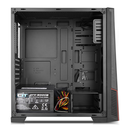 Boston Computer Case CiT Boston Mid Tower PC Case with 500W PSU/Power Supply LN89413 - CIT ...