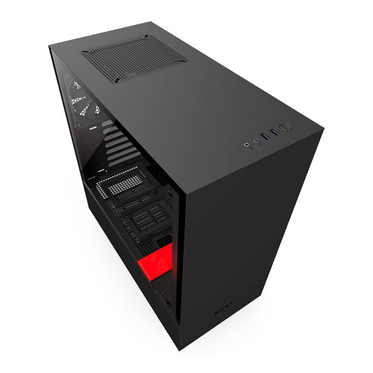 NZXT Red H500 Tempered Glass Window Midi PC Gaming Case : image 2