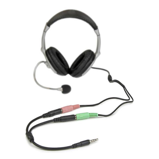 StarTech.com Headphone Splitter TTRS 3.5mm Hack Male to 2x 3.5mm Female Audio+Microphone : image 4
