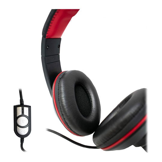 Xclio HU728 USB Digital over-ear Gaming Headphones with Microphone Black Red : image 3