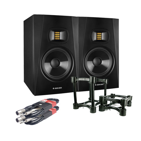 ADAM T7V (Pair) + Iso Acoustic Stands + Cable Bundle