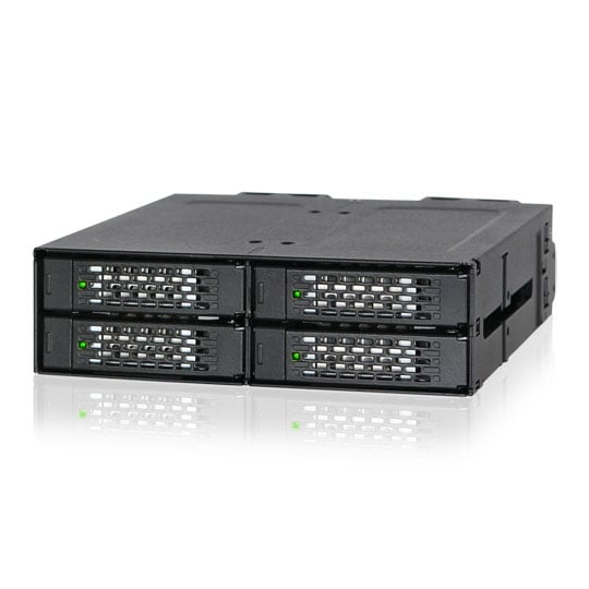 Icy Dock Rugged Full Metal 4 Bay 2.5" NVMe U.2 SSD Mobile Rack For External 5.25" Bay
