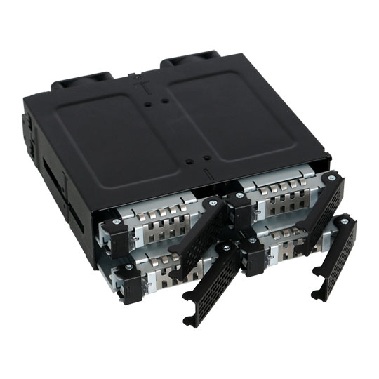 Icy Dock Rugged Full Metal 4 Bay 2.5" NVMe U.2 SSD Mobile Rack For External 5.25" Bay : image 3