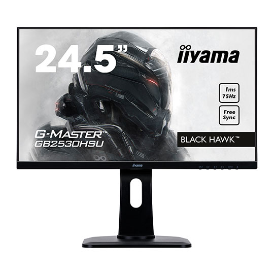 iiyama 24.5" G-Master Black Hawk FreeSync 1ms Gaming Monitor Height/Tilt/Swivel/Pivot Adjustable : image 1