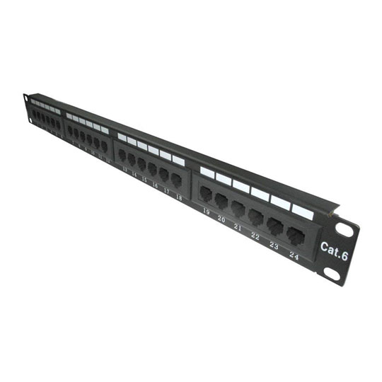 Xclio 19" 24 Port CAT5/6E Patch Panel PoE Ready