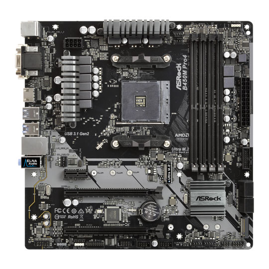 ASRock AMD B450M Pro4 Ryzen MicroATX Motherboard LN91358 - 90