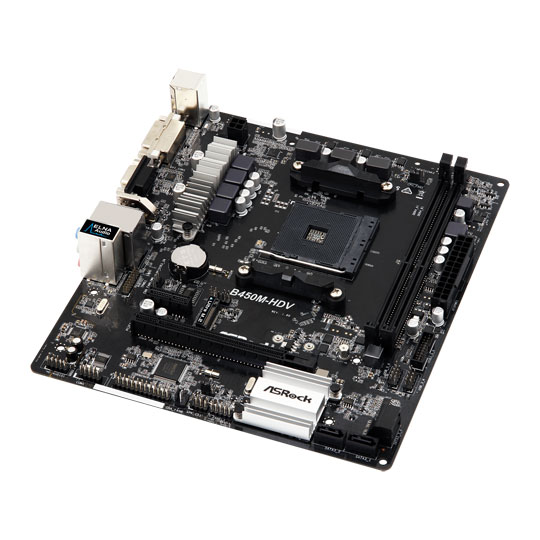 ASRock AMD B450M-HDV Ryzen micro-ATX Motherboard LN91359 - 90