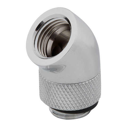 Corsair Hydro X XF Chrome Brass G1/4" 45° Rotary Adapter Fitting - Twin Pack