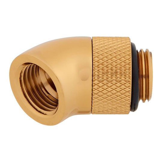 CORSAIR Hydro X XF Gold Brass G1/4" 45° Rotary Adapter Fitting - Twin Pack : image 3