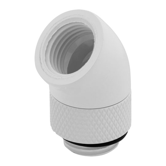 Corsair Hydro X XF White Brass G1/4" 45° Rotary Adapter Fitting - Twin Pack