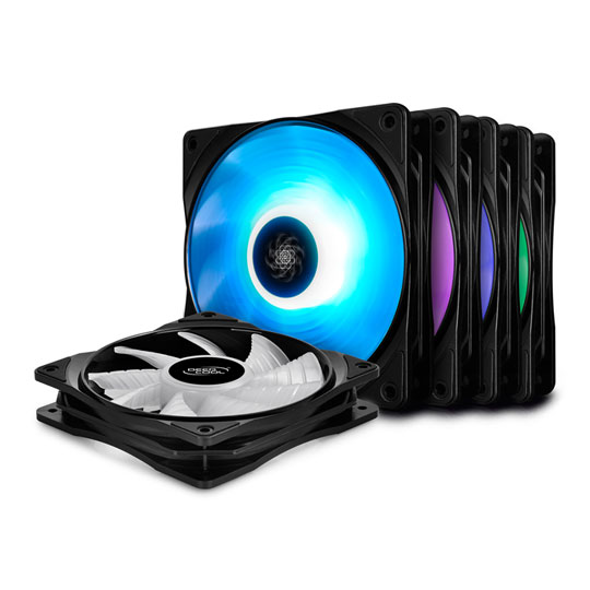 120mm DEEPCOOL 5 Pack RF 120M, RGB, 9 Blade, PWM, 1500rpm, 56.5CFM, 27dB, Hydro-Dynamic Bearing : image 1