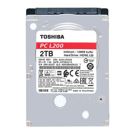 Toshiba 2TB 2.5" SATA HDD/Hard Drive