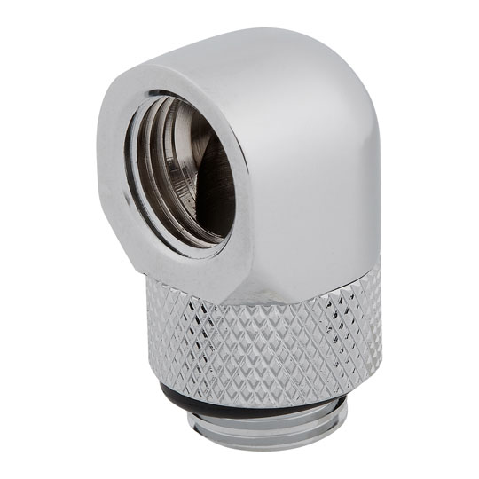 Corsair Hydro X XF Chrome Brass G1/4" 90° Rotary Adapter Fitting - Twin Pack