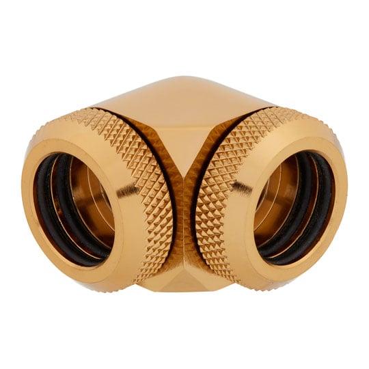 CORSAIR Hydro X XF Gold Brass 14mm Hardline 90° Compression Fittings - Twin Pack : image 3