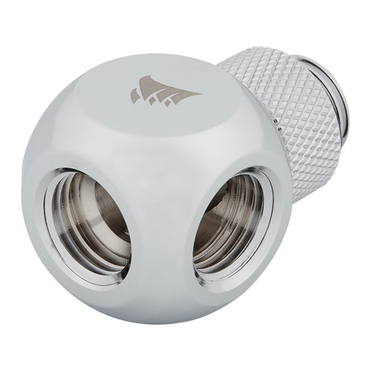 Corsair Hydro X XF Chrome Brass G1/4" Rotary Y Splitter Adapter Fitting : image 2
