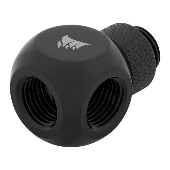Corsair Hydro X XF Black Brass G1/4" Rotary Y Splitter Adapter Fitting