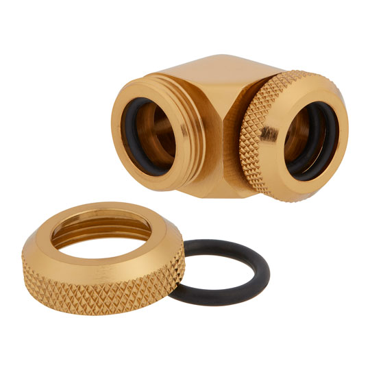 Corsair Hydro X XF Gold Brass 12mm Hardline 90° Compression Fittings - Twin Pack