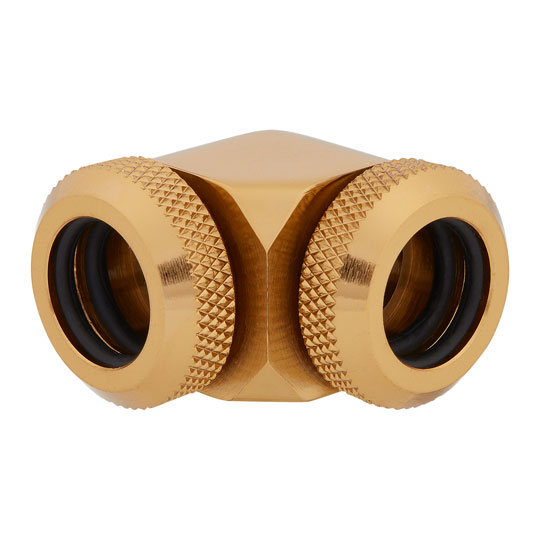 CORSAIR Hydro X XF Gold Brass 12mm Hardline 90° Compression Fittings - Twin Pack : image 3