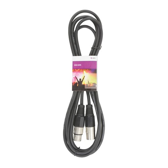 DMX lighting lead, 3-pin XLR plug to 3-pin XLR socket - 10.0m