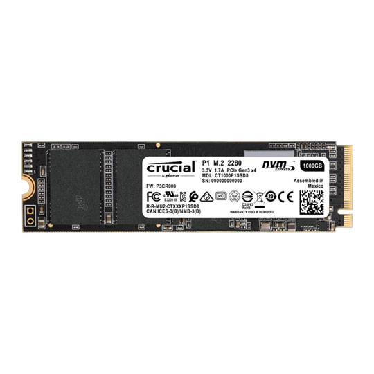 Crucial P1 1TB NVMe M.2 PCIe Performance 3D SSD/Solid State Drive : image 1