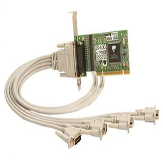 Intashield IS-400 4 Port (RS-232) Serial Universal 32 bit PCI Card (3.3V or 5V) (16550 UART) + cable : image 1