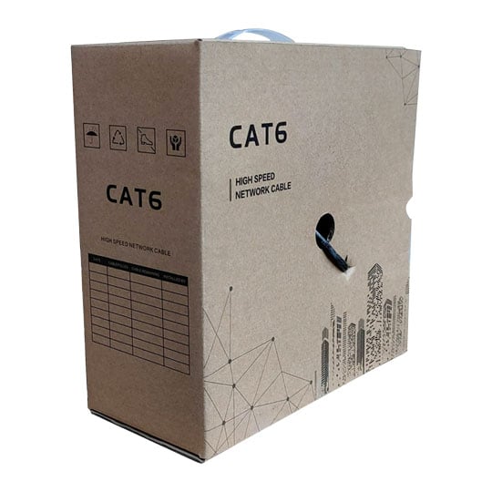 100M CAT6 UTP Ethernet Network Cable RJ45 CCA Indoor/Outdoor Pull Box - Black