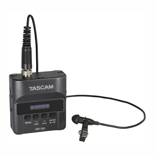 Tascam DR-10L Digital Audio Recorder With Lavalier Microphone