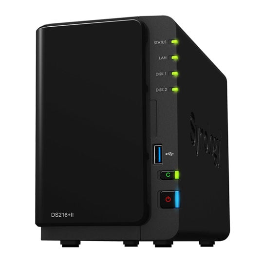 Synology DS216+II 2TB (WD RED) 2-Bay Desktop NAS Media Server