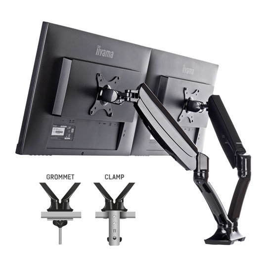 iiyama DS3002C-B1 Dual Gas Spring Monitor Arm : image 3